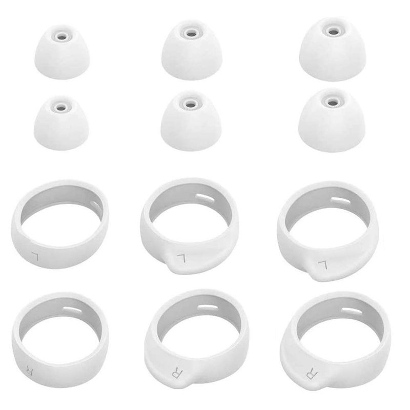 BLLQ Replacement for Samsung Galaxy Buds Wingtips Ear Tips 12 PCS Accessories, Silicone Earhooks Earbuds Cover Eargels Eartips for Galaxy Buds 2019, White 12pcs - Image 1